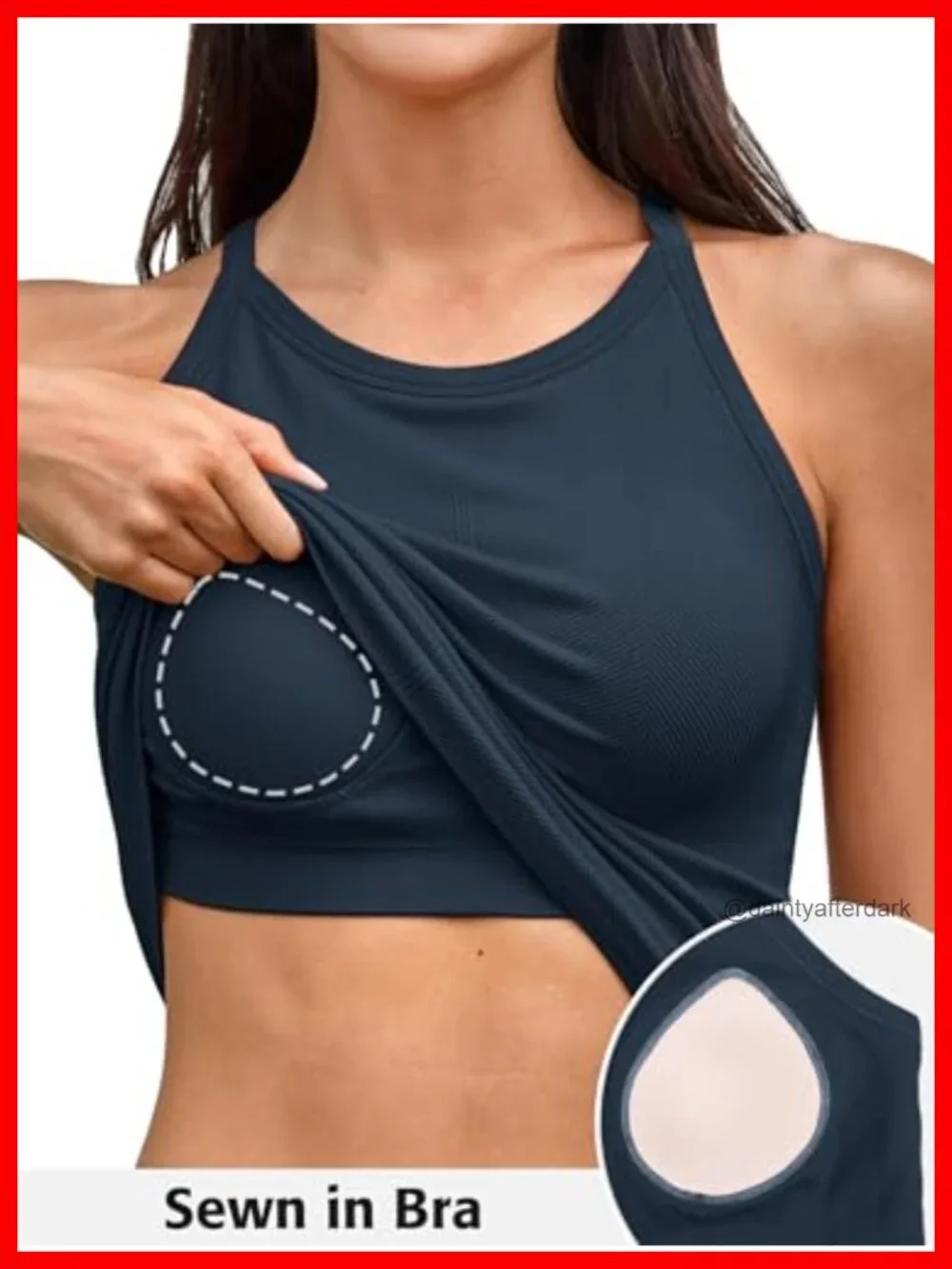 Ribbed Racerback Tank Top with Built In Bra, Seamless Nylon Spandex, Yoga Gym